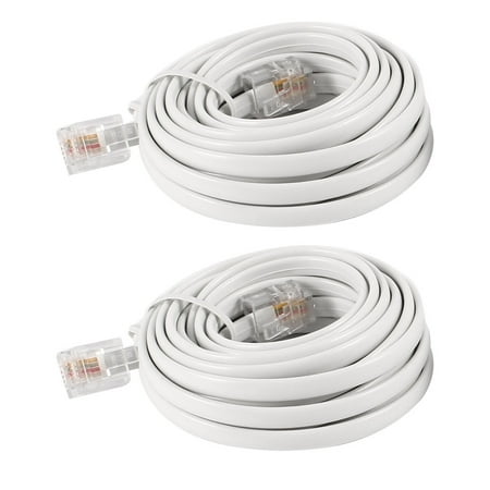 45 Coax Rj11 10ft Cord - Unique Bargains 10ft RJ11 6P4C Jack Telephone Extension Cable Cord Connector White 2pcs