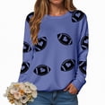 thumbnail image 2 of Godom Womens Sweatshirts Crewneck Rugby Printed Long Sleeve Tops Oversized Pullover Sweatshirt for Women, 2 of 7