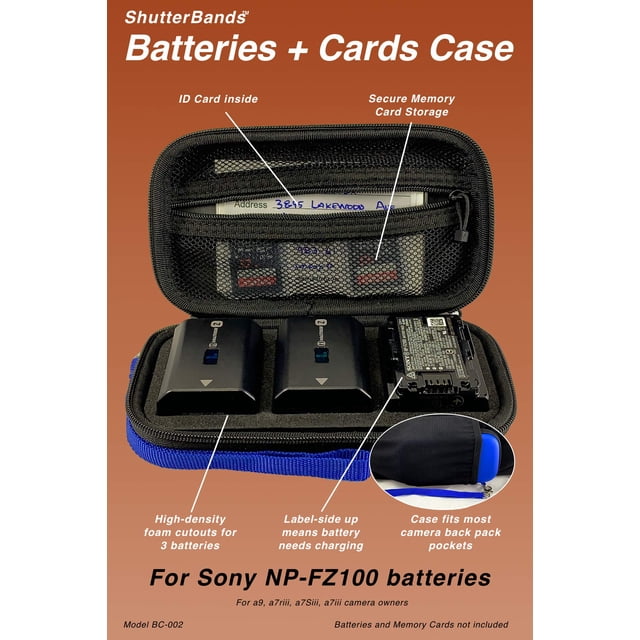 Funda con pilas y tarjetas para baterías Sony NP-FZ100 (gris)