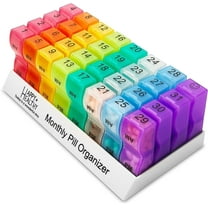 Pill Organizer Monthly - 31 Day Am/Pm Daily 32 Pill Cases for Each Day, Organizer Box for Vitamins, Medicine and Medication