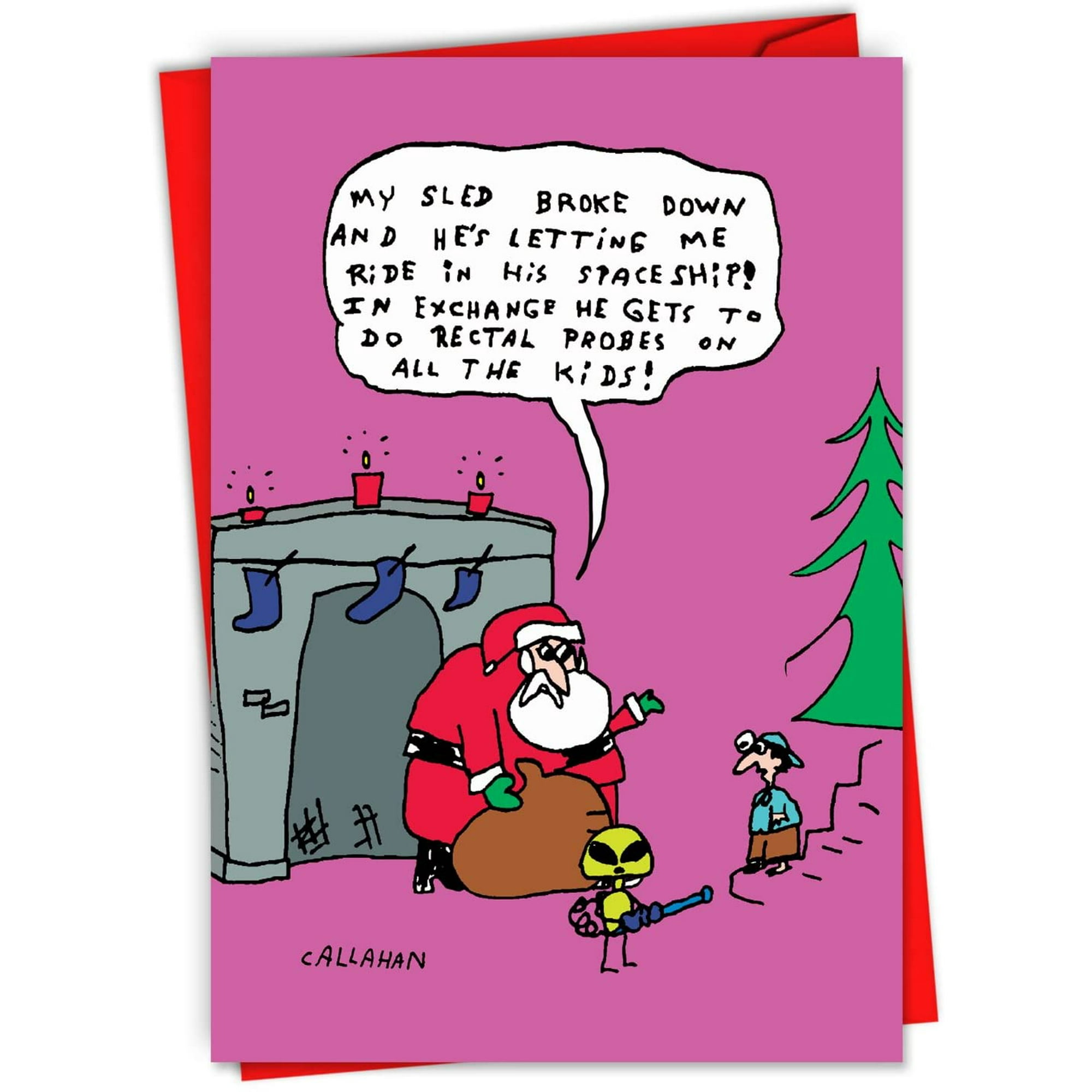 Santa and Alien Exchange - 12 Adult Merry Christmas Note Cards with Envelopes ( x Inch) - Gift Giving Cartoon, Season's Greetings Card - Happy Holiday Yuletide Stationery C6144XSG-B12x1 | Walmart Canada Santa and Alien Exchange - 12 Adult Merry Christmas Note Cards with Envelopes ( x Inch) - Gift Giving Cartoon, Season's Greetings Card - Happy Holiday Yuletide Stationery C6144XSG-B12x1 | Walmart Canada
