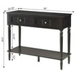 thumbnail image 4 of Pemberly Row Traditional 2 Drawer Console Table in Black Wood Finish, 4 of 4