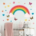 Cartoon Animal Rainbow Cloud Butterfly Wall Sticker Background Wall
