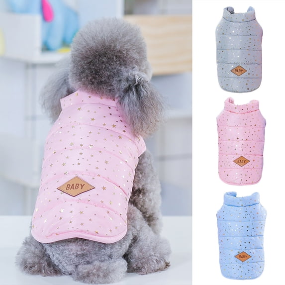 SPRING PARK Pet Dog Clothes Star Pattern Cotton Dog Vest Soft Thickening Warm Pup Winter Puppy Casual Cothes for Dogs