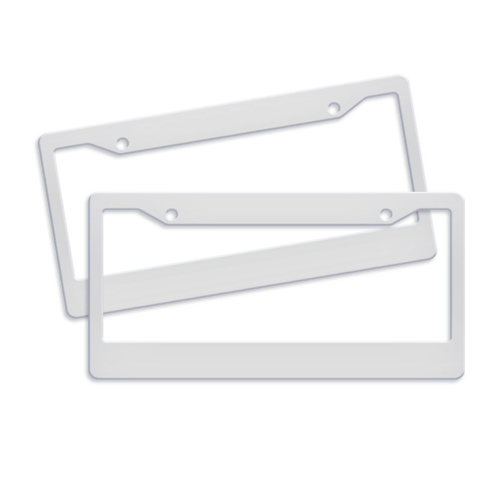 WIRESTER 6" x 12" Auto Drive License Plate Frame Cover Set of 2pcs, Solid Pure White
