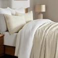 thumbnail image 4 of EVERGRACE Velvet Quilt Set California King 118'' x 106'', Luxurious Soft Striped Channel Bedding Set, Lightweight Velvet Comforter for All Season, Oversized Bedspread Coverlet with 2 Shams, Beige, 4 of 8
