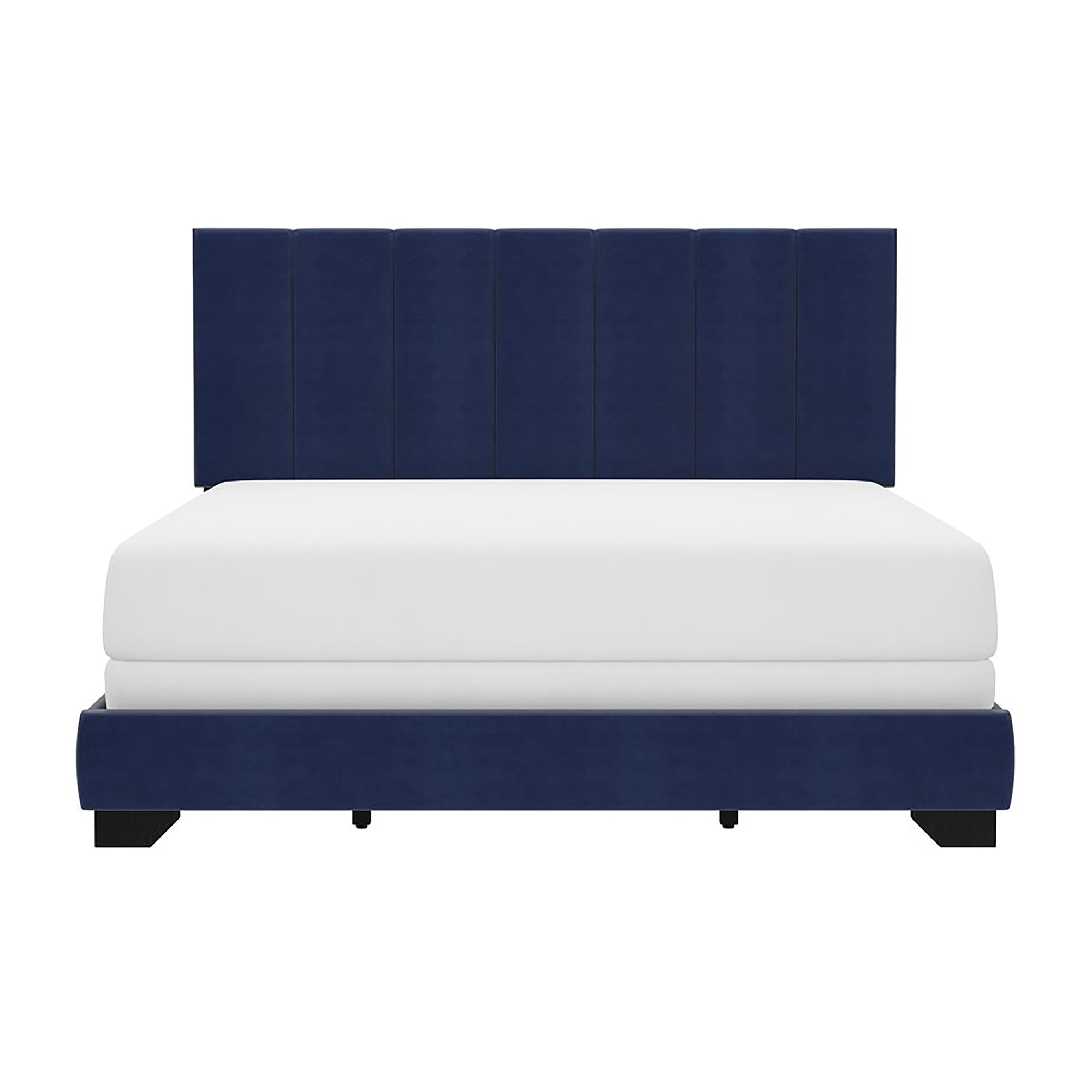 Reece Channel Stitched Upholstered Queen Bed, Sapphire Blue, by Hillsdale Living Essentials
