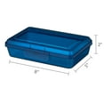 thumbnail image 6 of Pen+Gear Lightweight Plastic Pencil Box with Snap-on Lid, Translucent Sapphire Blue, 1-Pack, 6 of 7