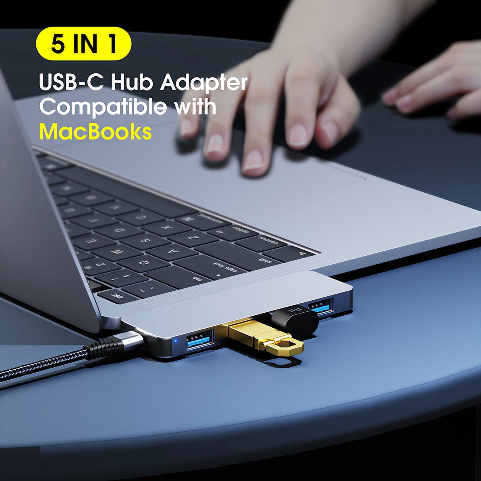 DOONJIEY 5 In 1 USB Hub Station Compatible Type C USB Hub TF sd card reader USB C Splitter