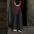 thumbnail image 2 of WTOBBY Women's Vintage Casual Jumpsuit with Halloween Blood Print Design, Loose Fit and Shoulder Strap in Cotton Linen Blend for Unique Retro Style,BlackL, 2 of 5