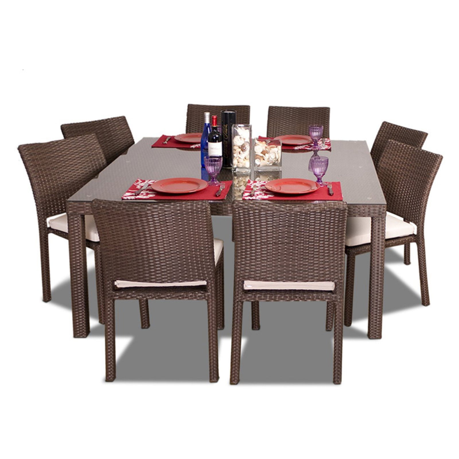 Atlantic Grand Liberty Square All Weather Wicker Dining Set Seats 8