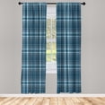 thumbnail image 4 of Ambesonne Plaid Window Curtains, Traditional Scottish Tartan, Each 28" W x 84" L, Pale Azure Blue Dark Teal, 4 of 4