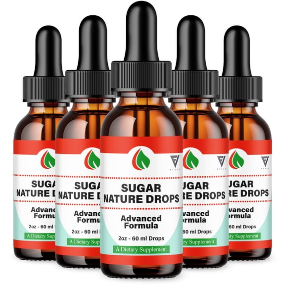 (5 Pack) Sugar Nature Drops Premium Wellness Support Supplement, SugarNature (10oz)