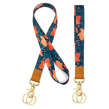 

Christmas Miniatures Garland Garland for Chandelier 100ft Korean Fresh Polyester Needle Leaf Printed Wrist Rope With Key Ring Colorful Flower Card Sleeve Lanyard