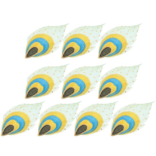 unbranded 10Ud Parches Para Con Bordado De Pluma De Pavo Real Para Personalizar Ropa Y Disfraces