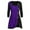 Purple, variant on Fesfesfes Plus Size Sweater for Women O-Neck Long Sleeve Solid Botton Patchwork Asymmetric Tops Sweater Plus Size $10