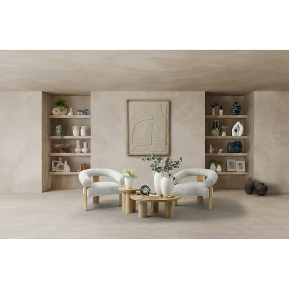 Sagebrook Home Acacia & Marble Heart Bead Garland - Elegant Home Decor