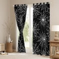 thumbnail image 3 of Manfei Spider Web Black Out Curtains, Happy Halloween Curtains Pack of 2 (42x63 Each) for Boys Girls, Black and White Bedroom Curtains, Luxury Bedroom Decor, 3 of 6
