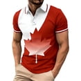 thumbnail image 1 of Product Classification Shirt for Men with Maple Leaf Button Design Breathable Knit Short Sleeve Performance Top for Everyday Casual Wear, 1 of 4