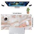 thumbnail image 2 of Rose Gold Marble Desk Mat - Cute Desk Decor, Abstraction Metallic Luxury Large Gaming Mousepad, 31.5x15.75in, Women Girly Keyboard Mat, Computer Desk Pad for Work/Office/Home, 2 of 6