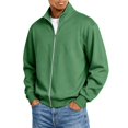 thumbnail image 4 of IAJDKMEK Men's Full Zip Long Sleeve Sweatshirt - Stand Collar Loose Fit, this Zip Up Jacket for Men and Long Sleeve Shirt for Fall,Green M, 4 of 7