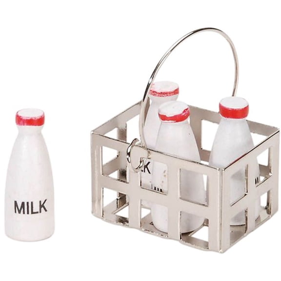 Timeless Minis Miniature Milk Crate and Bottles: Assorted Sizes, 1 Set