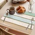 thumbnail image 3 of Green Beige Wood Grain Placemats Set of 12, Vintage Retro Non-Slip Place Mats Washable Table Mats for Kitchen Dining Table Decorations Indoor/Outdoor, 3 of 9