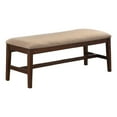 thumbnail image 1 of Benzara Rubber Wood Bench With Tapered Legs Brown and Beige, 1 of 1