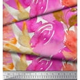 thumbnail image 3 of Soimoi Velvet Fabric Flower Watercolor Print Fabric by the Yard 58 Inch Wide, 3 of 3