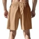 thumbnail image 3 of pstuiky Pantalones cortos de gimnasio, Pantalones cortos de lino con cintura elástica y botones de color liso para hombre, versátiles y a la moda. Pantalones cortos cargo, 3 of 8