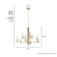 thumbnail image 6 of Hunter - Gatz 9-light Alturas Gold, Large Chandelier, Dimmable, Modern Style, Candle Shaped, for Bedrooms, Dining, Living Rooms - 19787, 6 of 7