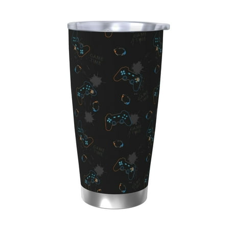 

Vsdgher Game Time 20 Oz Stainless Steel Vacuum Insulated Travel Mug Coffee Cup for Home Office Outdoor Works Great for Ice Drinks and Hot Beverage -Without Straw