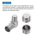 thumbnail image 4 of Adaptador de conector coaxial en ángulo recto Uxcell con empuje rápido F macho a F hembra 75 Ohm impermeable 3 piezas, 4 of 6