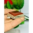 thumbnail image 4 of Solid 925 Sterling Silver Pendant For Women Men, Genuine Carnelian Cabochon Square Gemstone Unique Handcrafted Pendant For Her Him, 4 of 5
