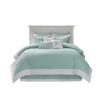 Gracie Mills Douglass Coral Comforter Set Aqua 100% Cotton GRACE-491 Twin Size