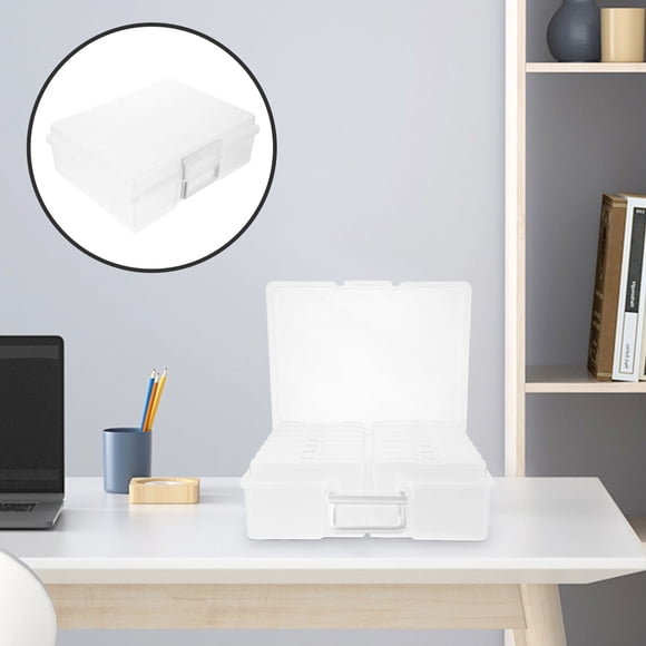 HEALEEP 1Jgo Caja Plástica Transparente Para Almacenar Fotos Y Objetos Pequeños Con