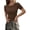 Coffee, variant on Women Summer Crew Neck Short Sleeve Tops Ribbed Knit Slim Fit Fashion Basic Tee Shirts Casual Going Out Top