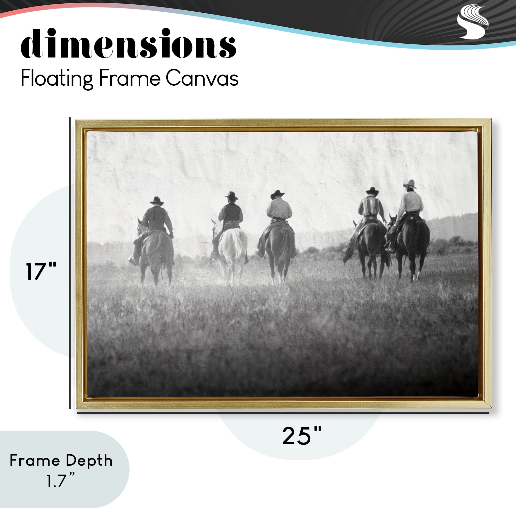 Stupell Industries Riding Toward The Horizon Gold Framed Floater Canvas Wall Art, design by Superstock