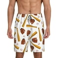 thumbnail image 1 of Balery Baseball Sport Pantalones cortos de pijama de punto de algodón para hombre con cinturilla y bolsillos-Large, 1 of 6