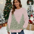 thumbnail image 2 of Christmas Outfits for Women Loose Crewneck Graphic Pullover Sweatshirt without Hood Long Sleeve Holiday Tops (XL, Pink), 2 of 7