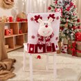 thumbnail image 6 of Christmas Chair Covers, Winter Santa Claus Snowman Elk Chair Back Protector Slipcovers Washable Red White Dining Seat for Home Hotel Kitchen Decor (Elk), 6 of 8