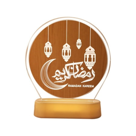 

YUPVM Eid Mubarak Night Light Ramadan LED Mubarak Lights Muslim Islam Table Decoration A