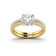 thumbnail image 3 of 2 1/4 Carat TW Women's Moissanite and Natural Diamonds Engagement Ring in 10k Yellow Gold, Size 9.5, 3 of 4