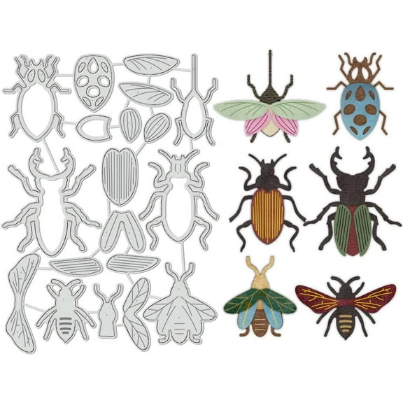 Bug Metal Cutting Dies Stencils Bee and Wings Die Cuts Embossing Tool Metal Templates for DIY Crafts Scrapbooking Photo Album Card Embossing