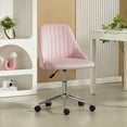 thumbnail image 1 of Vinsetto Velvet Mid-Back Armless Computer Office Task Chair, Pink, 1 of 10
