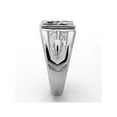 thumbnail image 4 of Men's Stainless Steel 316 Crystal Masonic Lodge Freemason Ring Band Size 9, 4 of 6