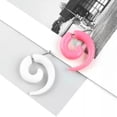 thumbnail image 5 of K-KED 1Pair Acrylic Fake Spiral Horn Earring Gauge Cheater Stretcher Ear Plug Piercing-8mm-White-1pair, 5 of 8