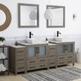 thumbnail image 3 of Vanity Art 84" Double Sink Freestanding Bathroom Vanity Set with Engineered Marble Top and Mirror, 3 of 10