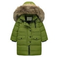 thumbnail image 2 of EnJoCho Kids Long Parka Coats Winter Padded Waterproo𝖿 Puffer Jackets Boys Girls Fa𝗎x-F𝗎r Hood Quilted Snow Ski Down Outwear Thermal Insulated Windproof Hooded Winter Coat, 2 of 4