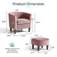 thumbnail image 2 of LINSY HOME Accent Chair Set of 2, Velvet Accent Chair with Ottoman for Living Room, Pink, 2 of 6